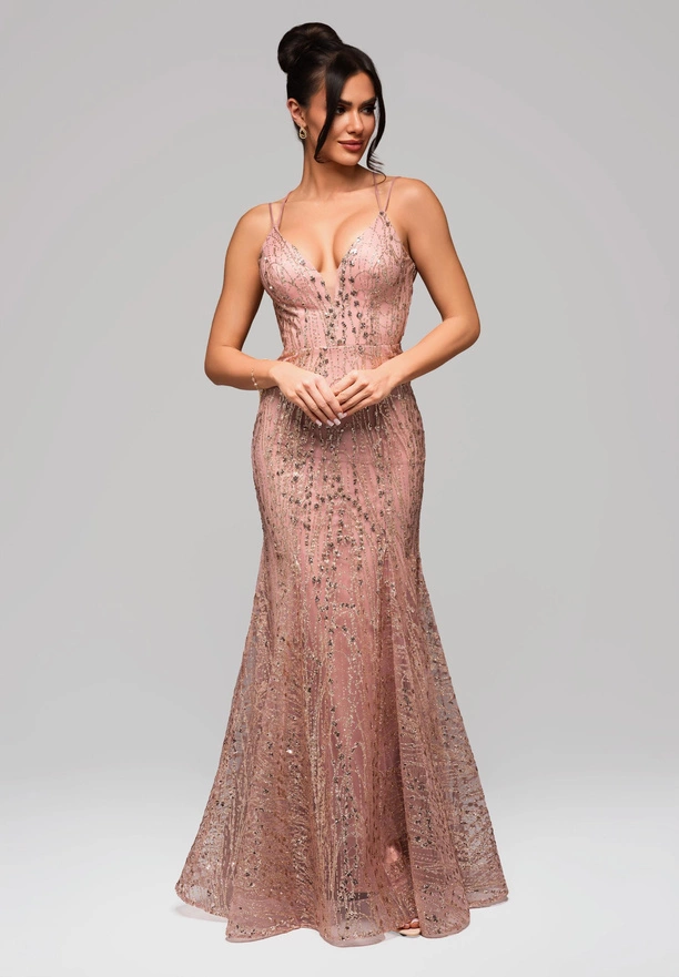 Evening dress LA-OM-DLR165 - pink