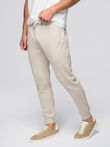 Men's jogger sweatpants - light beige V1 OM-PABS-0173