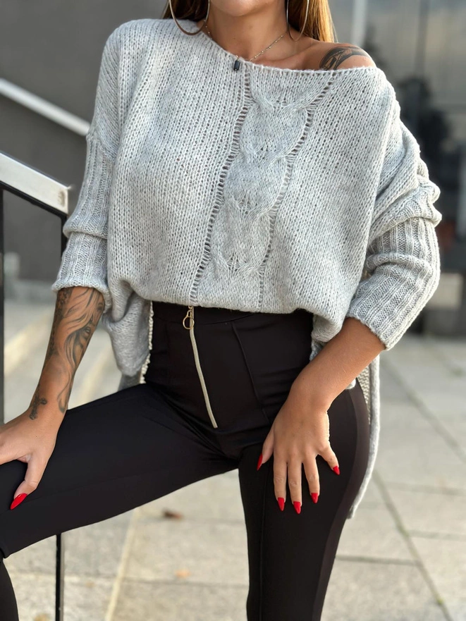 Sweter damski ELR024 - szary