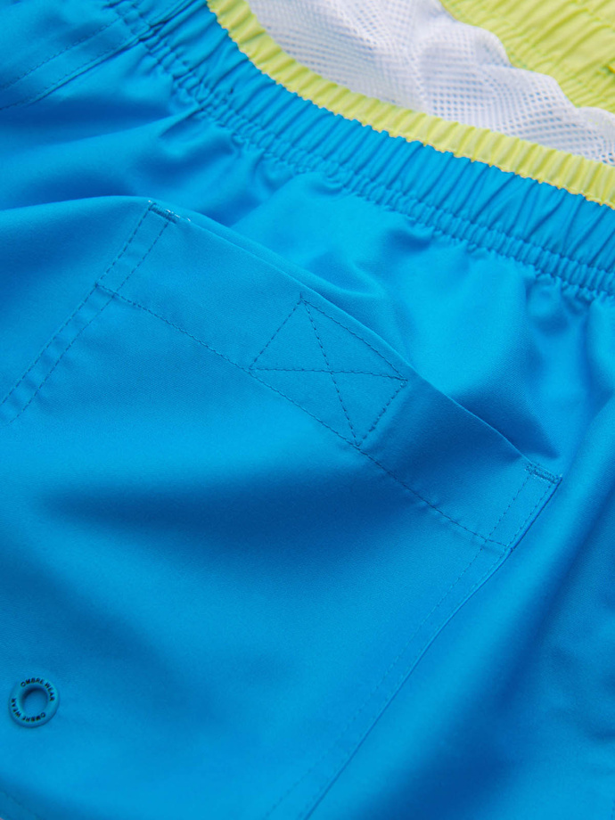 Spodenki męskie kąpielówki z dwukolorowym ściągaczem – niebieskie V6 OM-SRBS-0141