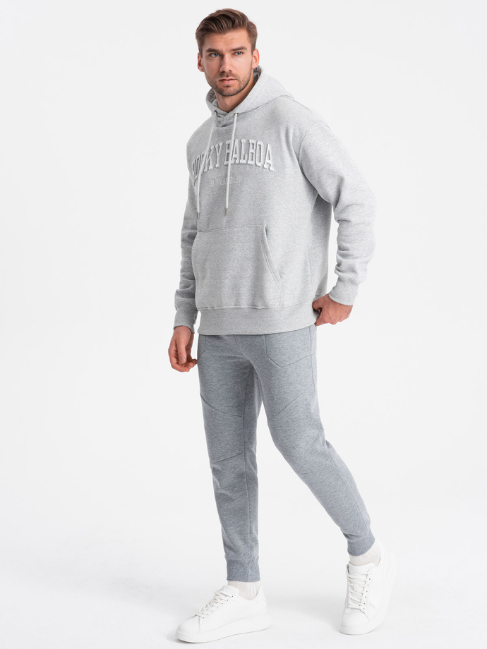 Men's sweatpants joggers - grey melange V3 OM-PASK-22FW-008