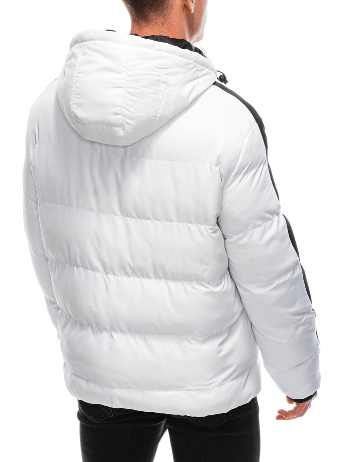 Men's quilted winter jacket - white V5 EM-JAHP-0101