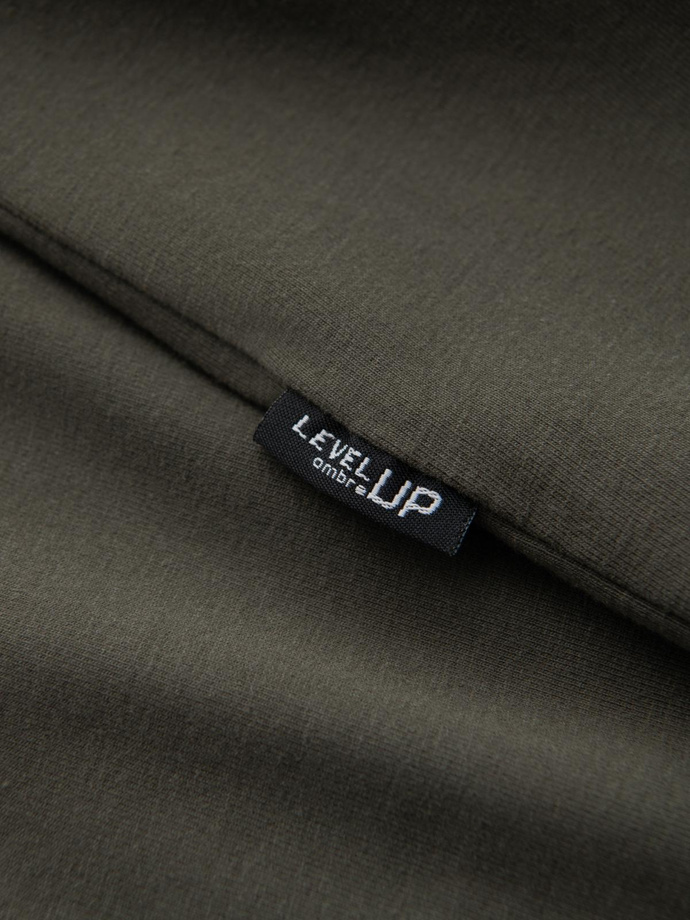 Bawełniany męski longsleeve LOOSE FIT z okrągłym dekoltem – szarozielony V3 OM-LSBC-0129