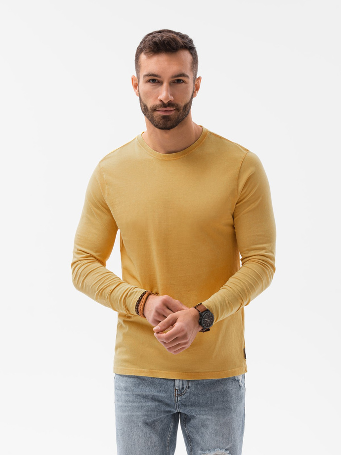 Men's unprinted longsleeve - mustard V1 L131