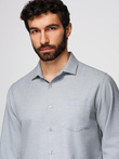 Men's classic regular fit shirt - grey melange V2 K694