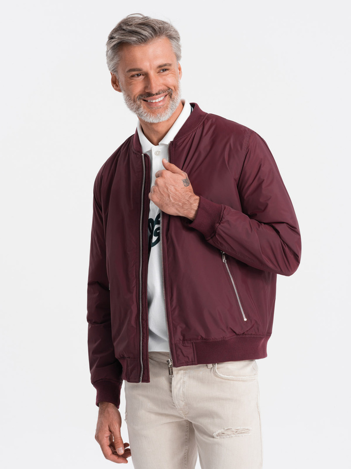 Men's bomber jacket - maroon V15 C538