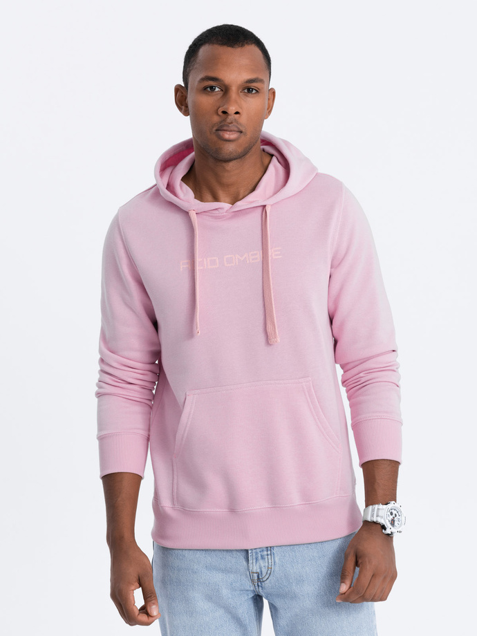 Men's printed hoodie - pink B1351