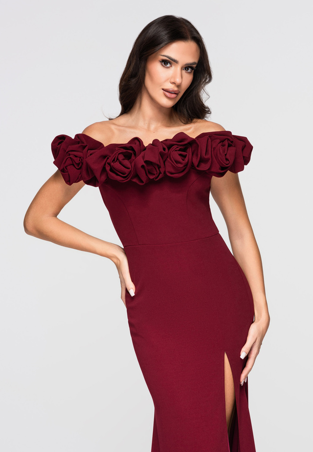 Evening dress LA-OM-DLR178 - burgundy