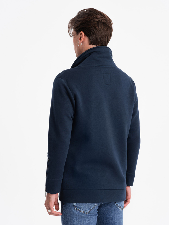 Rozpinana bluza męska ze stójką LONDON - granatowa B1362