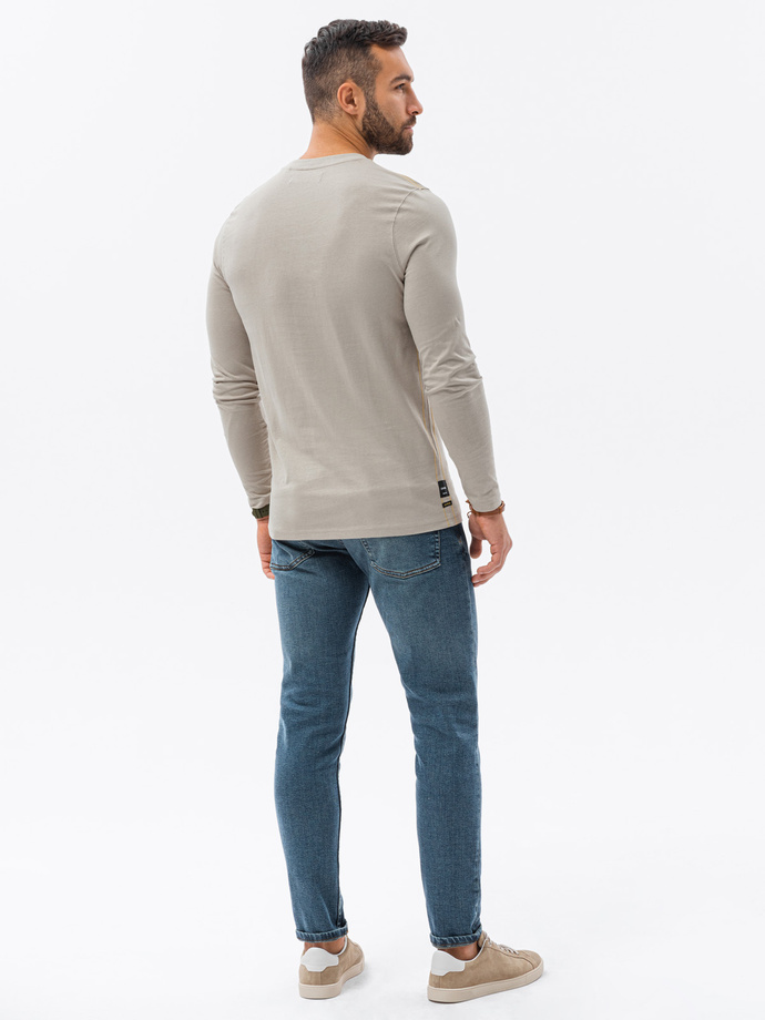 Longsleeve męski z kieszonką - szary V2 L130