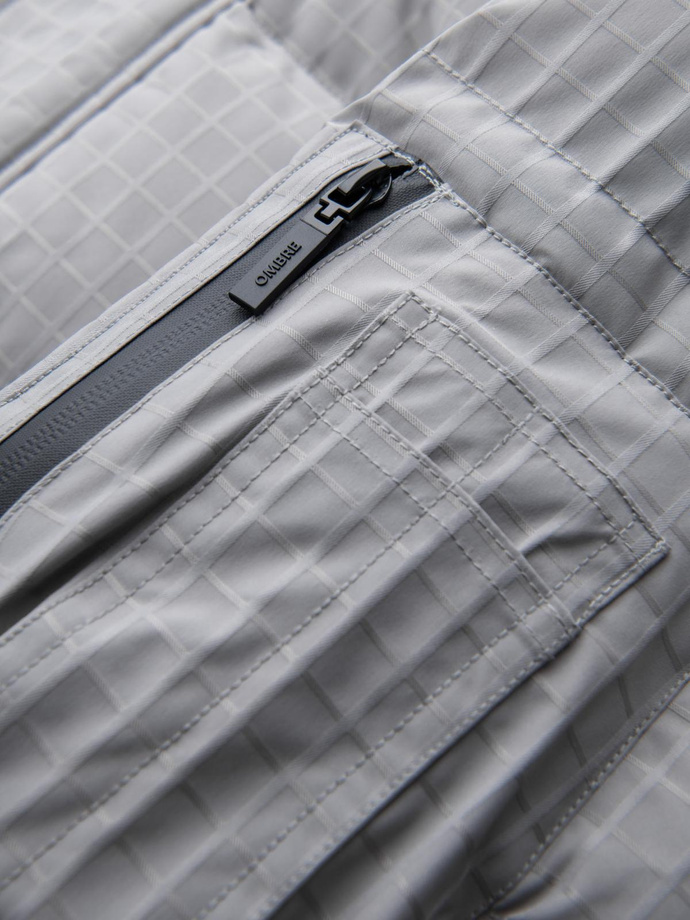 Outdoor long men's parka jacket - gray V2 OM-JALJ-0201