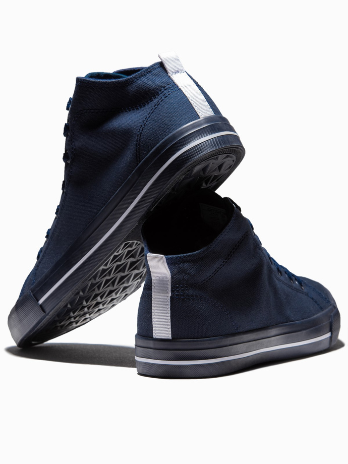 Men's high-top trainers T389 - navy