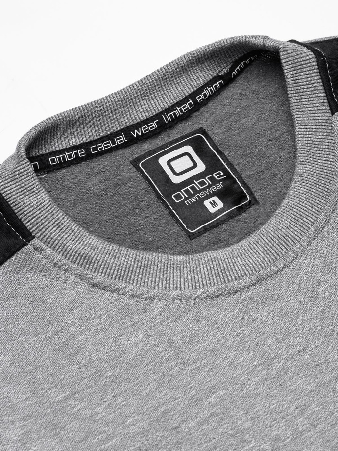 Men's hoodless sweatshirt OM-SSNZ-22FW-010 - V1 grey