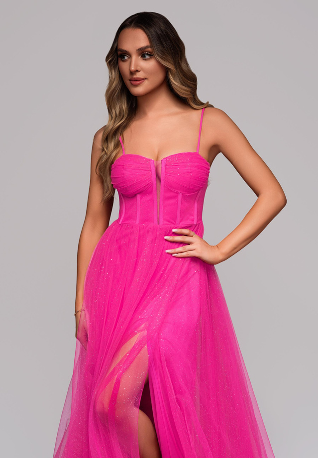 Evening dress LA-OM-DLR120 - fuchsia