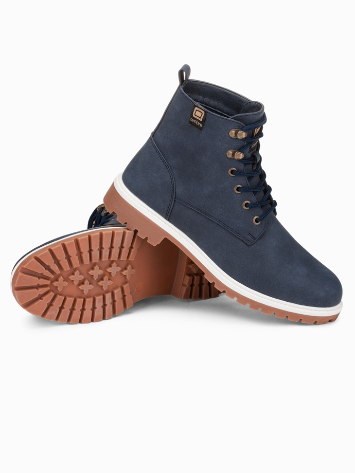 Men's winter trapper boots - navy blue V3 T314