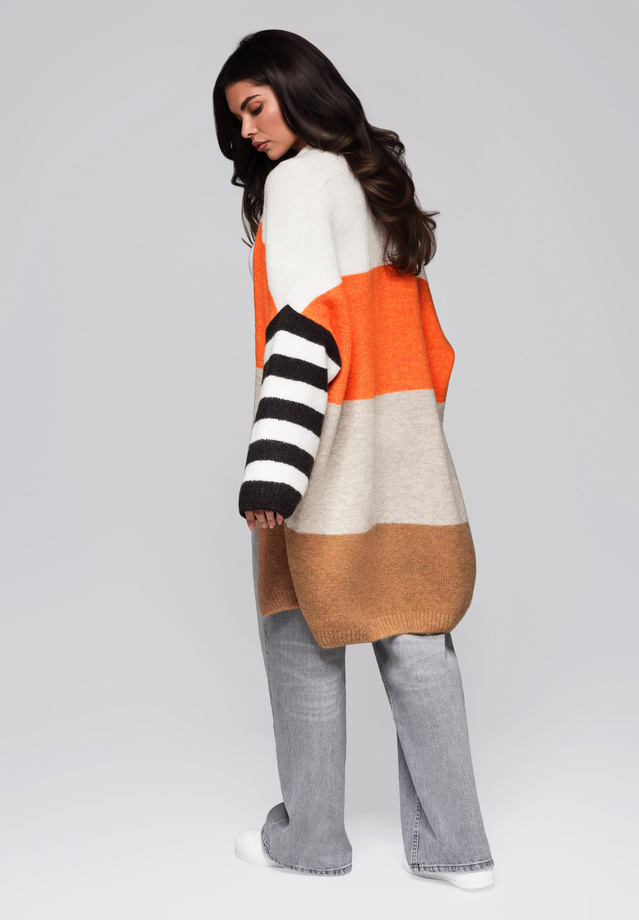 Kardigan damski LW-SWCD-0106 - orange/brown