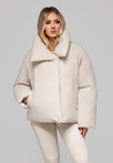 Women's quilted jacket with stand-up collar OW-JALP-0101 v2 - beige