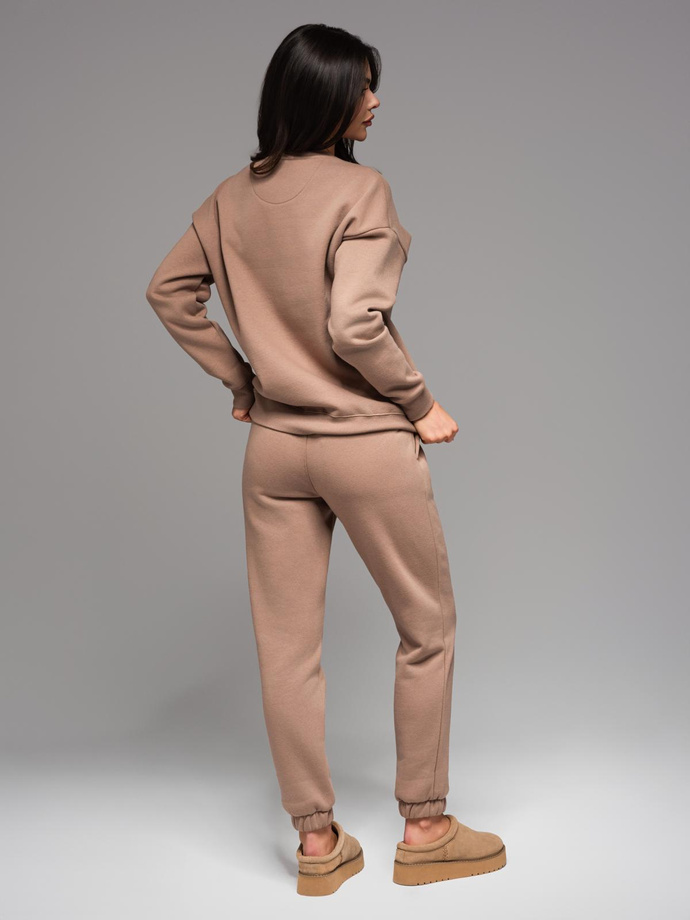 Klasyczne spodnie dresowe unisex ze ściągaczami – brązowe V16 OU-PSBC-0100