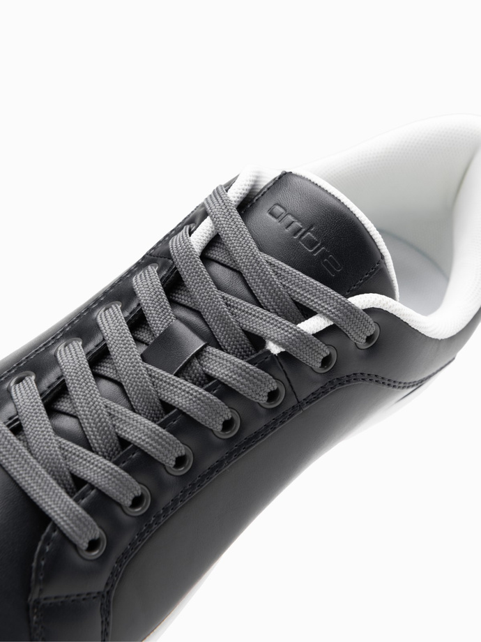 Classic men's sneaker shoes with high sole - black V1 OM-FOCS-0165