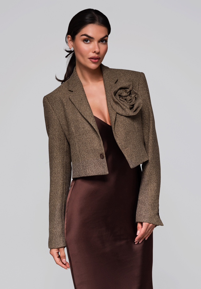 Marynarka damska LW-BLZB-0100 - dark beige