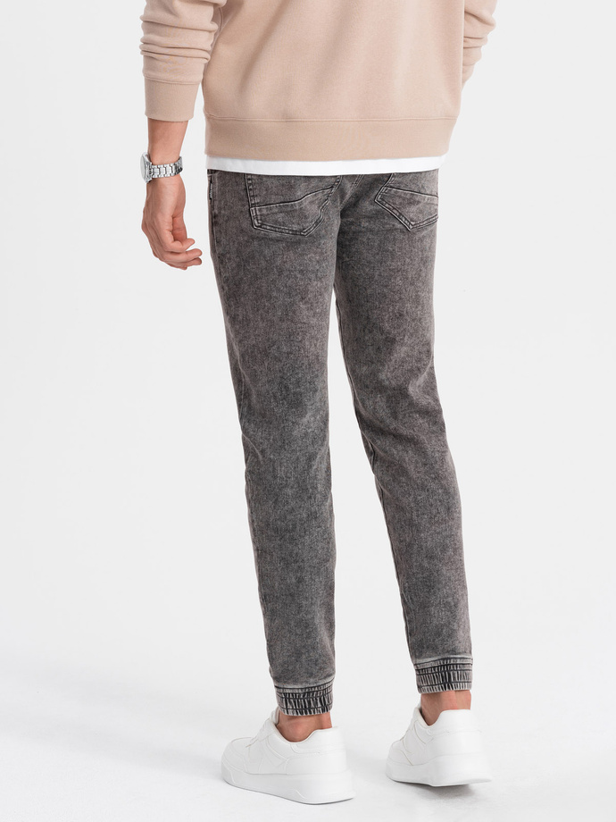 Men's marbled denim JOGGERS pants - gray V3 OM-PADJ-0133