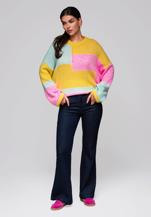 Sweter damski LW-SWSW-0108 - yellow/mint