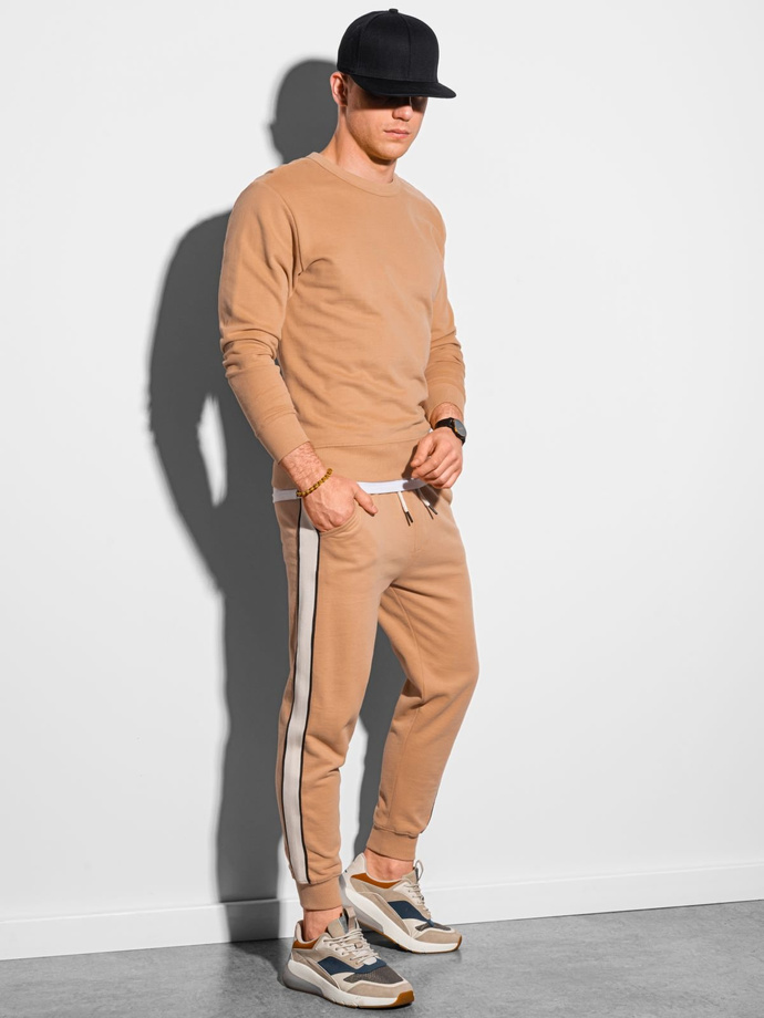 Men's set hoodie + pants  - light brown Z26