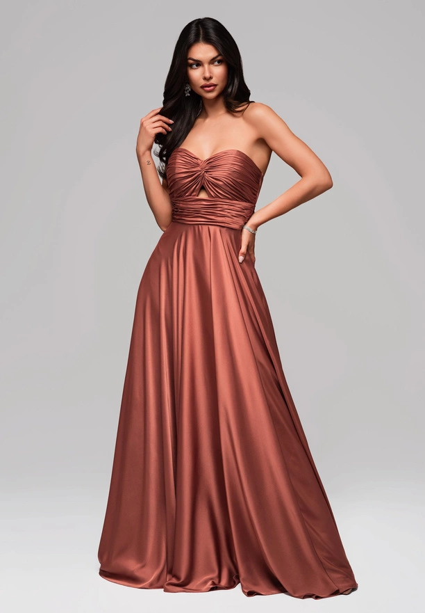 Evening dress LA-OM-DLR159 - brown