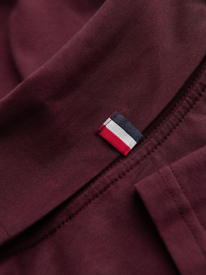 Men's plain turtleneck longsleeve - maroon V6 OM-LSCL-0130