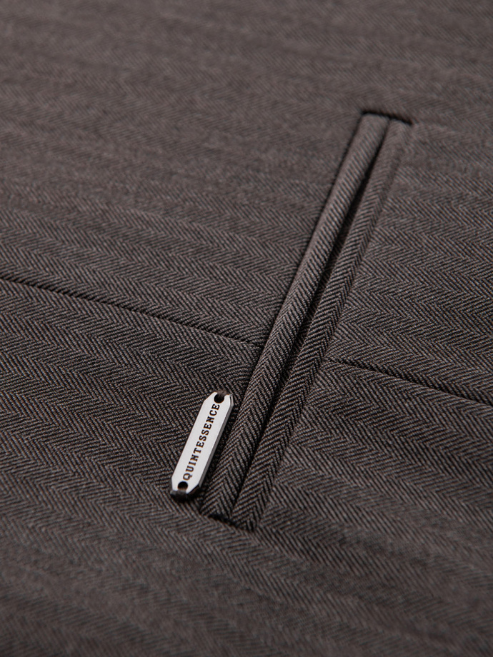 Men's elegant SLIM FIT herringbone vest - graphite V2 OM-BLZV-0143