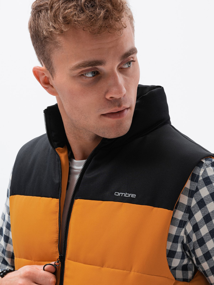 MEN'S QUILTED SLEEVELESS V63 - MUSTARD