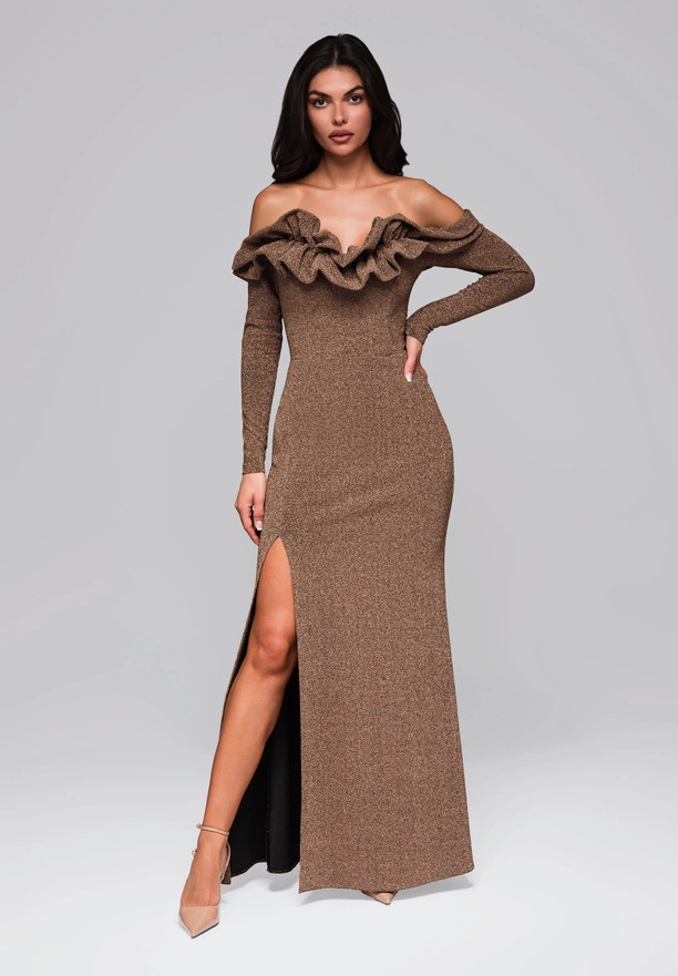 Evening dress LA-OM-DLR002 - gold