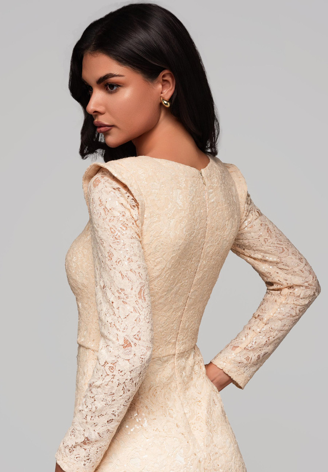 Evening dress LA-OM-DLR210 - cream