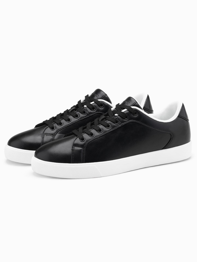 Classic men's sneaker shoes with high sole - black V1 OM-FOCS-0165