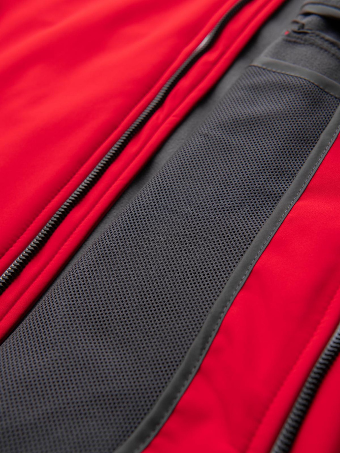 Męska kurtka z polarowym środkiem SOFTSHELL- czerwony V6 OM-JANP-0137