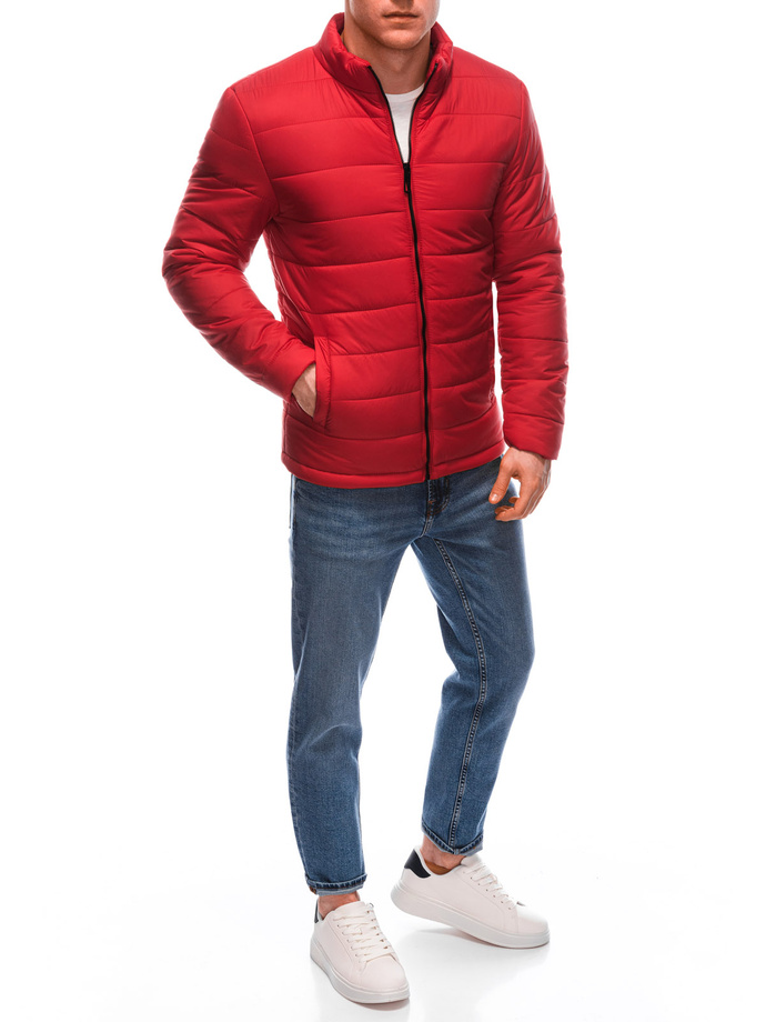 Men's mid-season quilted jacket C526 - red