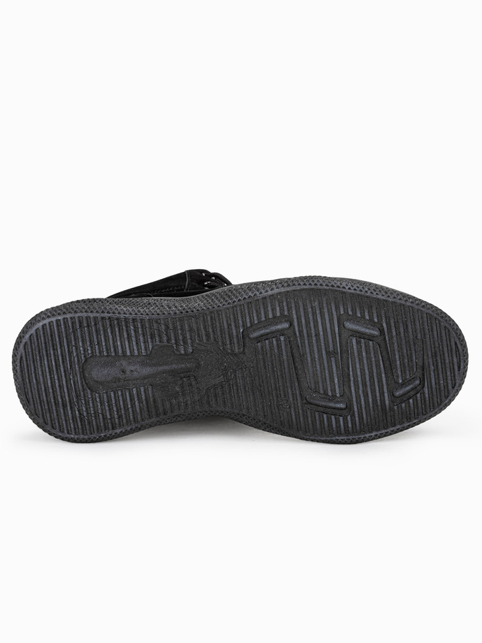 Buty męskie sneakersy wysokie - czarne V3 T380
