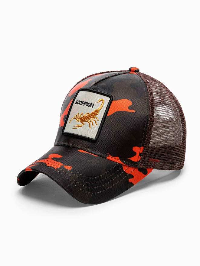Men's cap H110 - brown/camo