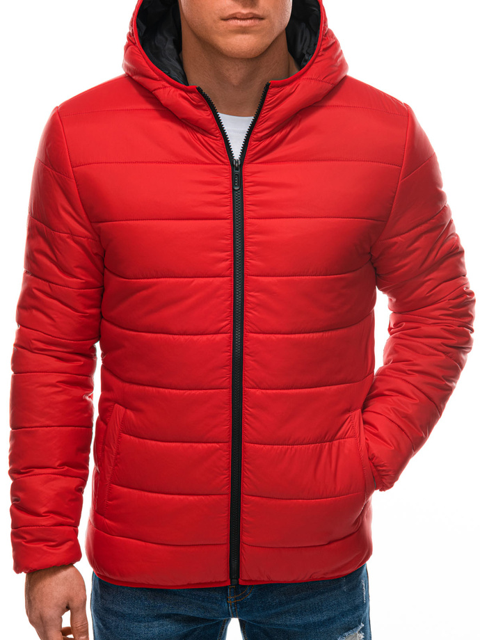 Men's transitional quilted jacket C527 - red