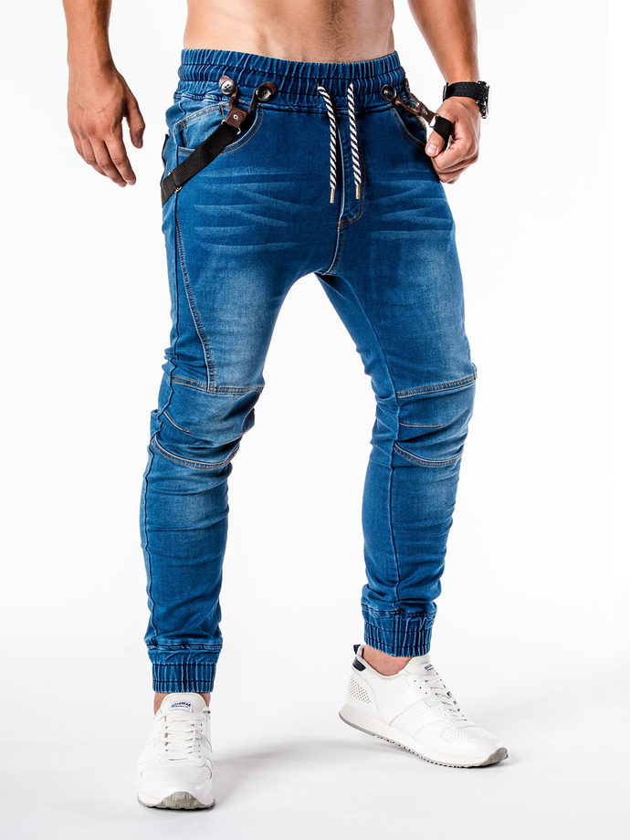 Men's jeans joggers P448 - blue