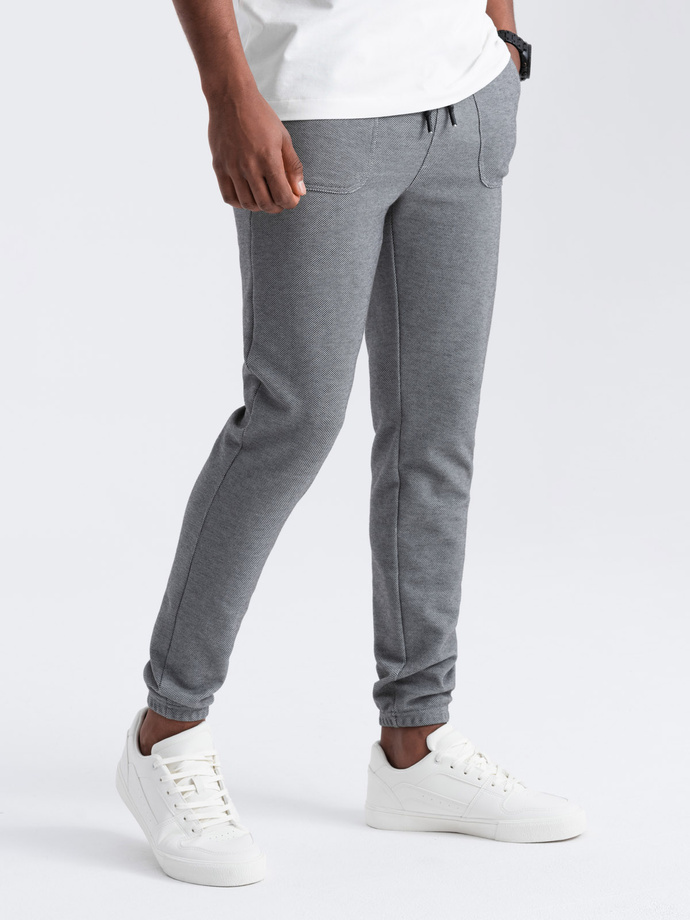 Men's structured knit sweatpants - graphite V5 OM-PASK-0211