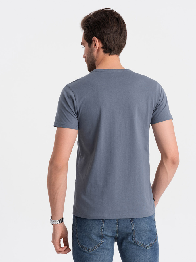 Classic BASIC men's cotton T-shirt - denim V5 OM-TSBS-0146