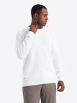 Men's RELAXED FIT knit sweater in diamond weave - broken white V1 OM-SWSW-0110