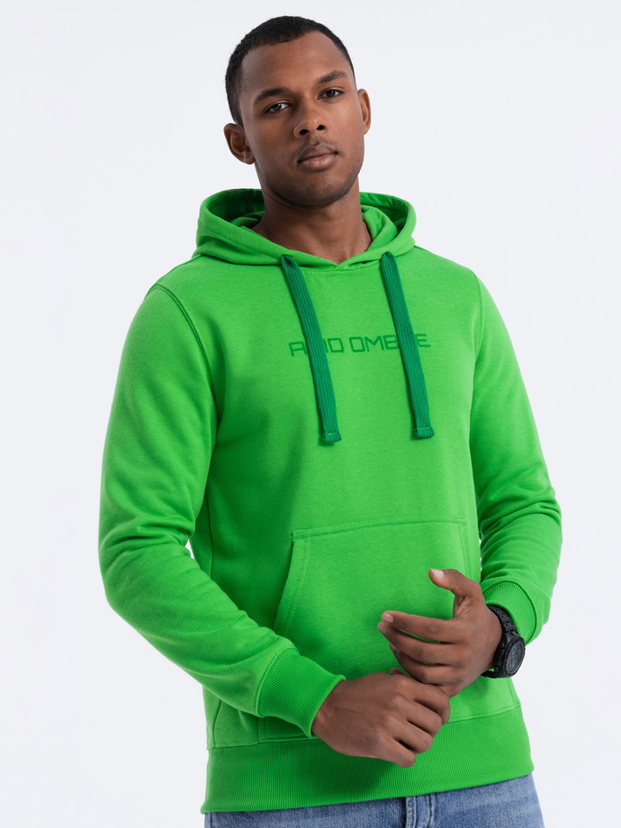 Men's printed hoodie - green B1351