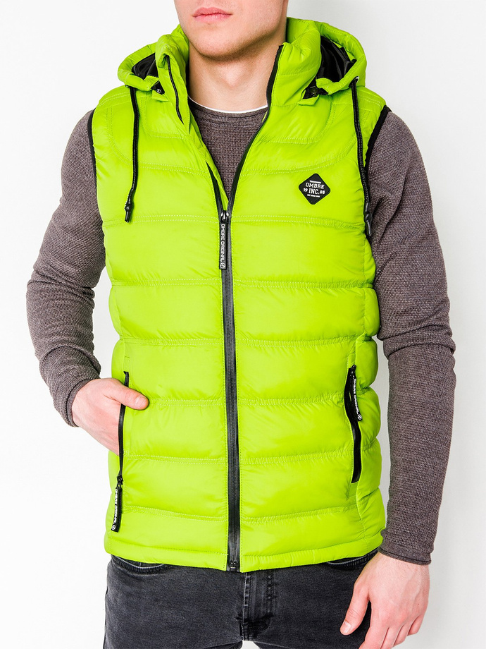 Men's quilted vest 42 - green V42