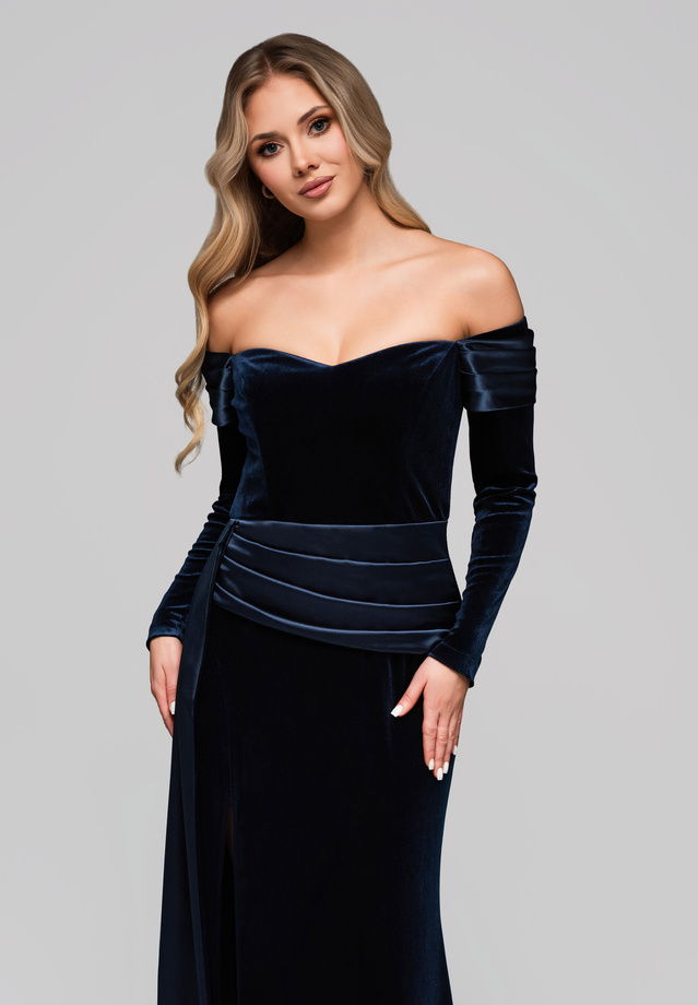 Sukienka wieczorowa LA-OM-DLR254 - navy