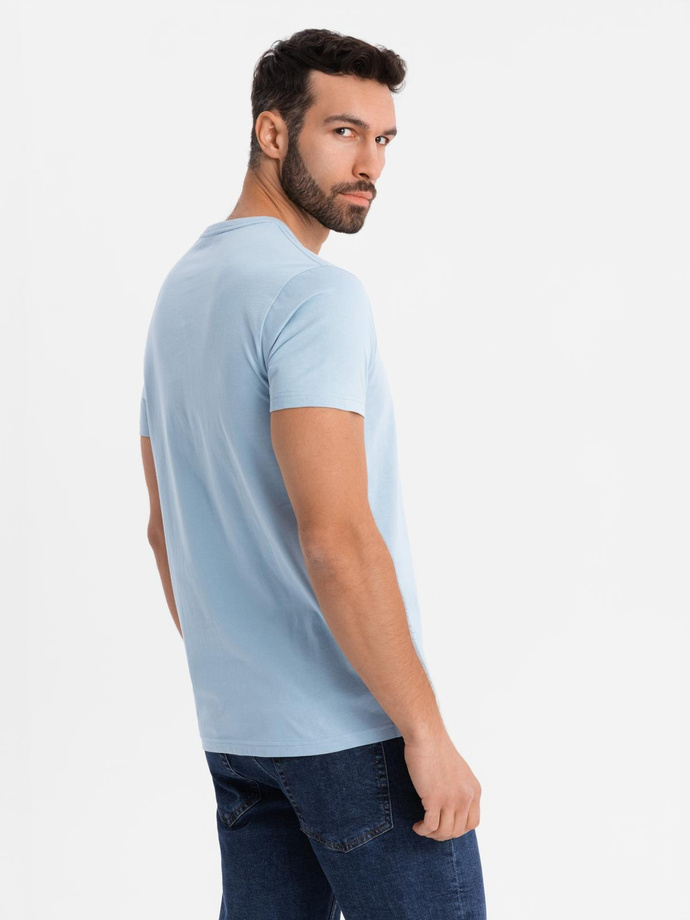 BASIC men's classic cotton T-shirt - light blue V19 OM-TSBS-0236