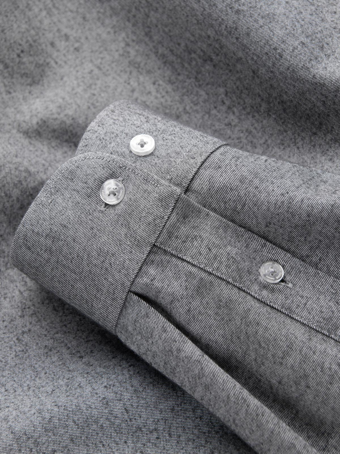 Koszula męska z kieszenią REGULAR FIT - szary melanż V3 OM-SHCS-0148