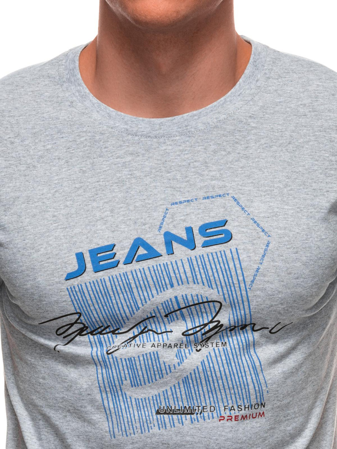 Men's printed t-shirt S2033 - gray