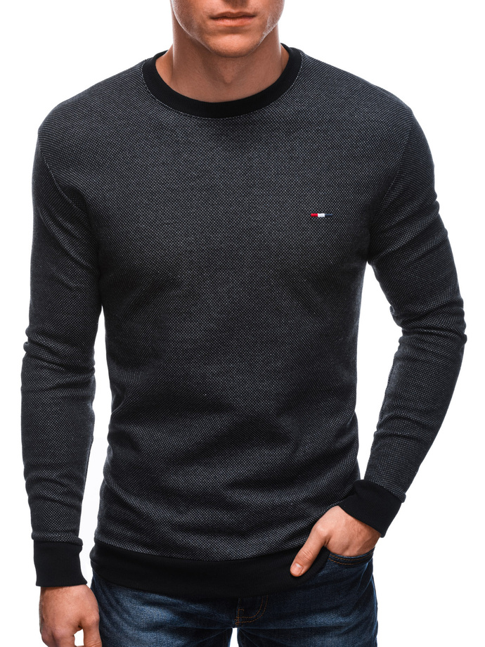 Longsleeve męski bez nadruku L160 - czarny